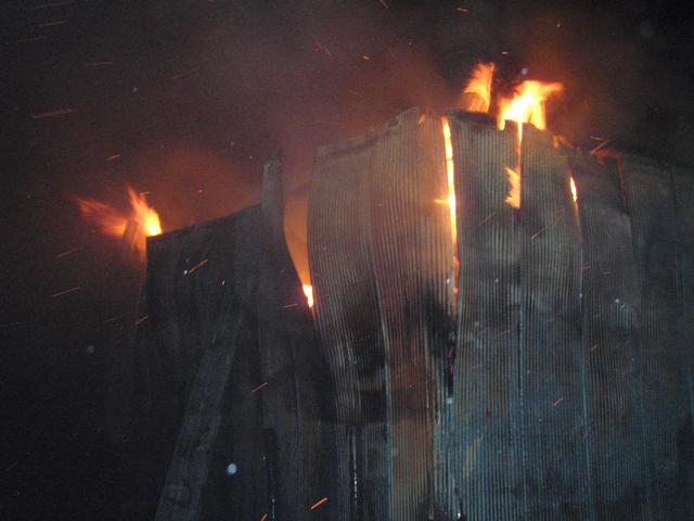 Barn fire, April 2, 2010. Pitz farm.